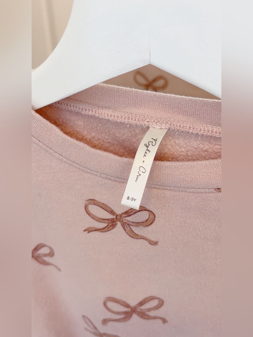 KIDS - Rylee&Cru Ribbon sweatshirt, Size 8-9 - Picture 4 of 4